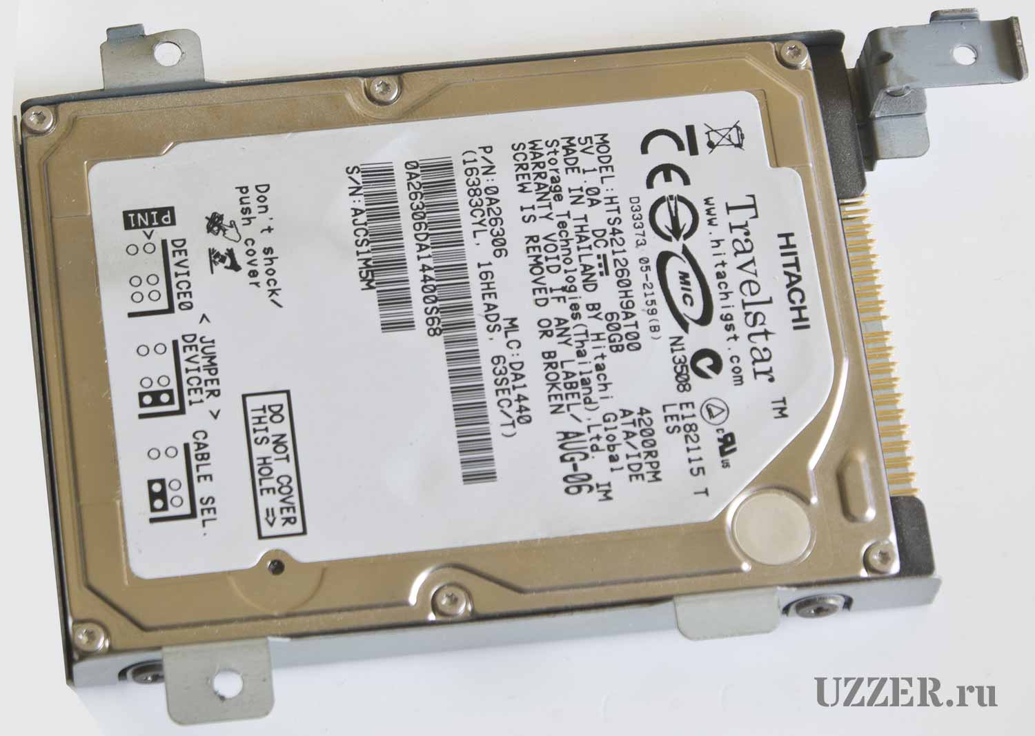 Hitachi Travelstar HTS421260H9AT00 обзор жесткого диска 60GB для ноутбука