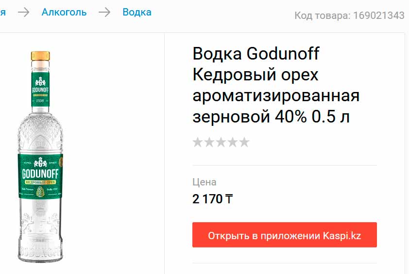 Какая цена на водку Godunoff Кедровый орех и почему обманывают продавцы?